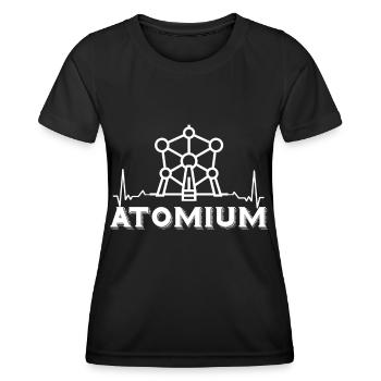 Atomium Heartbeat Atomic nucleus Brüssel Wissensch - Frauen Funktions-T-Shirt - Schwarz - Vorne - AI Model Female 172 light (172cm)