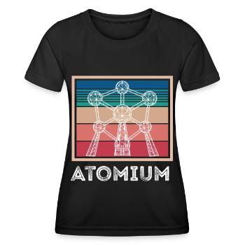 Atome Atomium Noyau atomique Physiciens Science Physique - T-shirt sport Femme - noir - Devant - AI Model Female 172 light (172cm)
