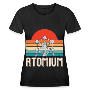 Physique atomique Atomium Science du noyau atomique Physicien - T-shirt sport Femme - noir - Devant - AI Model Female 172 light (172cm)
