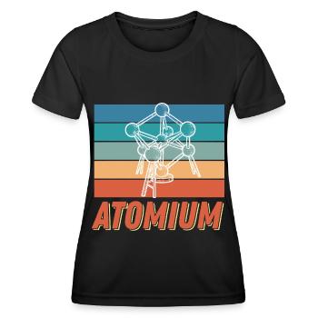 Atomium Science Noyau atomique Physique Physicien atomique - T-shirt sport Femme - noir - Devant - AI Model Female 172 light (172cm)