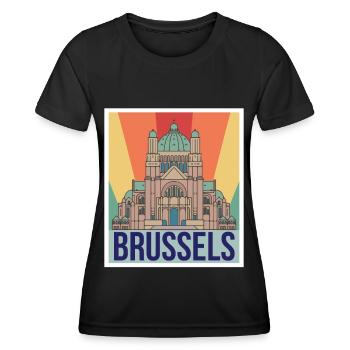 Bruxelles Science Noyau atomique Physique Physicien atomique - T-shirt sport Femme - noir - Devant - AI Model Female 172 light (172cm)