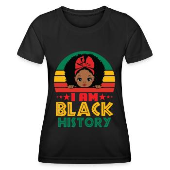 Black History Women Proud Black Melanin Festival - T-shirt sport Femme - noir - Devant - AI Model Female 172 light (172cm)