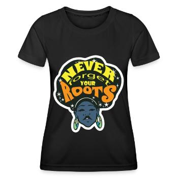 Schwarzer Geschichtsmonat Schwarze Wurzeln Melanin - Frauen Funktions-T-Shirt - Schwarz - Vorne - AI Model Female 172 light (172cm)