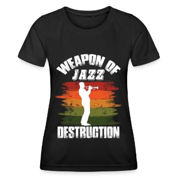 Jazz Weapon Musicien Saxophone Orchestra Music - T-shirt sport Femme - noir - Devant - AI Model Female 172 light (172cm)