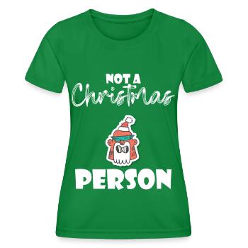 Ironic Punks No Christmas for Punks Funny - Women's Functional T-Shirt - kelly green - Front - AI Model Female 172 dark (172cm)