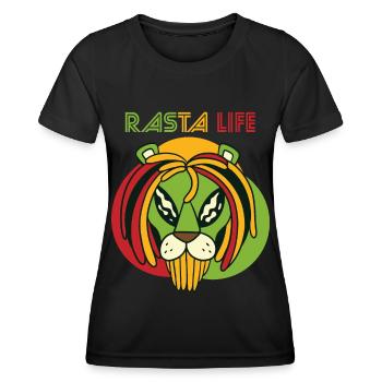 Good Vibes Nur Löwe Jamaika Herz Reggae Souvenir R - Frauen Funktions-T-Shirt - Schwarz - Vorne - AI Model Female 172 light (172cm)
