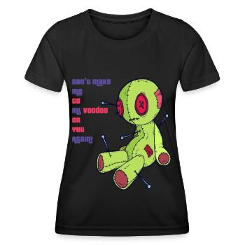 Voodoo auf dich! Hexerei Gruseliges Halloween Kost - Frauen Funktions-T-Shirt - Schwarz - Vorne - AI Model Female 172 light (172cm)