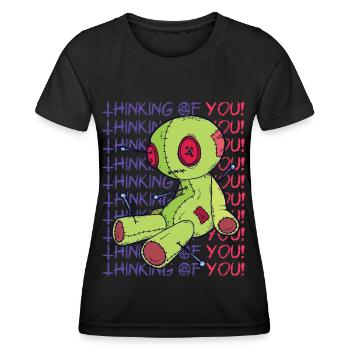 Voodoo Puppe Hexerei Denken An Dich Gruselig Hallo - Frauen Funktions-T-Shirt - Schwarz - Vorne - AI Model Female 172 light (172cm)