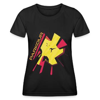 Centre-ville Parkour City Freestyle Jumping Running - T-shirt sport Femme - noir - Devant - AI Model Female 172 light (172cm)