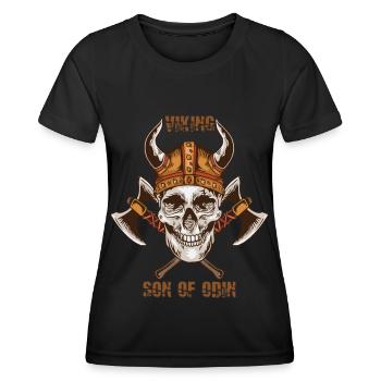 Wikinger Schädel Axt Walhalla Warriors Mythologie - Frauen Funktions-T-Shirt - Schwarz - Vorne - AI Model Female 172 light (172cm)