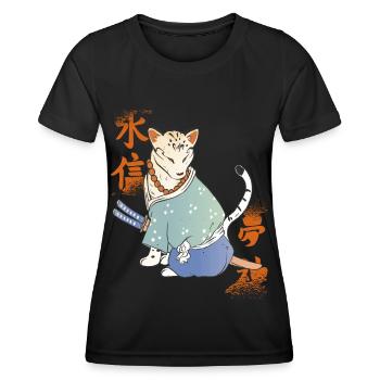 Chat samouraï avec Katana Catmurai Krie japonais - T-shirt sport Femme - noir - Devant - AI Model Female 172 light (172cm)