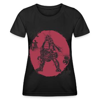 Drôle de samouraï avec Gatling Japanese Warrior B - T-shirt sport Femme - noir - Devant - AI Model Female 172 light (172cm)