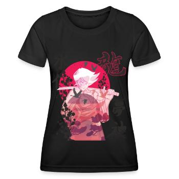 Fille Samouraï Japonais Fleurs Guerrière Japon Ka - T-shirt sport Femme - noir - Devant - AI Model Female 172 light (172cm)