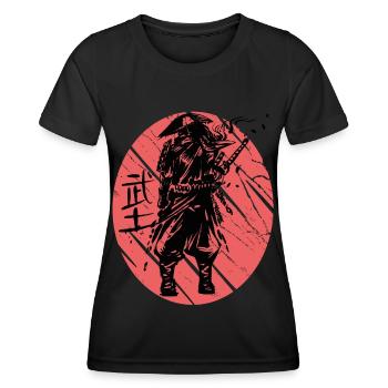 Samurai Krieger Ninja Japanische Kunst Japan Katan - Frauen Funktions-T-Shirt - Schwarz - Vorne - AI Model Female 172 light (172cm)