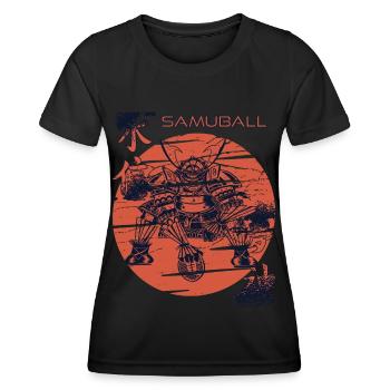 Football Samurai Samuball Japanese Warrior Japan - Women's Functional T-Shirt - black - Front - AI Model Female 172 light (172cm)