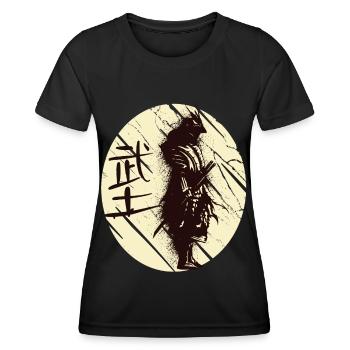 Japanischer Kunst Samurai Japanischer Krieger Kata - Frauen Funktions-T-Shirt - Schwarz - Vorne - AI Model Female 172 light (172cm)
