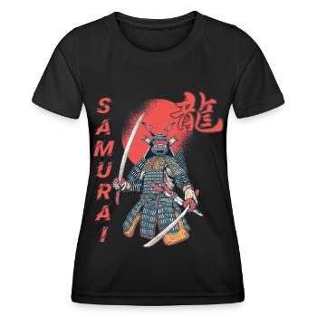 Samurai Mond Blutfleck Japanische Kunst Ninja Japa - Frauen Funktions-T-Shirt - Schwarz - Vorne - AI Model Female 172 light (172cm)