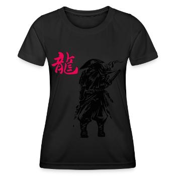 Japanische Kunst Samurai Ninja Japanischer Krieger - Frauen Funktions-T-Shirt - Schwarz - Vorne - AI Model Female 172 light (172cm)