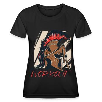 Sparta Glory Spartanischer Helm Altes Griechenland - Frauen Funktions-T-Shirt - Schwarz - Vorne - AI Model Female 172 light (172cm)