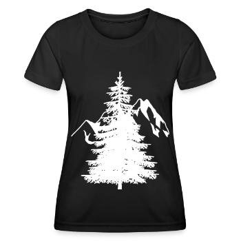 Sapin Épicéa Conifères Montagnes naturelles Alpes de montagne - T-shirt sport Femme - noir - Devant - AI Model Female 172 light (172cm)
