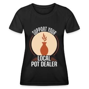 Poterie Argile Cours de poterie Poterie Getöpfert - T-shirt sport Femme - noir - Devant - AI Model Female 172 light (172cm)