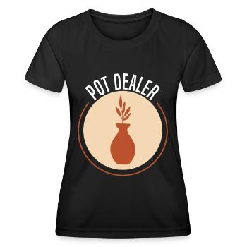 Poterie Argile Cours de poterie Poterie Getöpfert - T-shirt sport Femme - noir - Devant - AI Model Female 172 light (172cm)