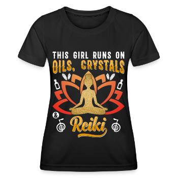 Reiki Praktizierende & Reiki Master - Frauen Funktions-T-Shirt - Schwarz - Vorne - AI Model Female 172 light (172cm)