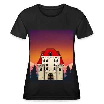 Schloss Burg Mittelalter Märchen Märchenfigur - Frauen Funktions-T-Shirt - Schwarz - Vorne - AI Model Female 172 light (172cm)