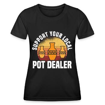 Poterie Argile Cours de poterie Poterie Getöpfert - T-shirt sport Femme - noir - Devant - AI Model Female 172 light (172cm)