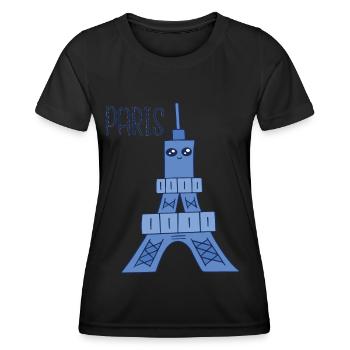 Paris Kawaii Eiffel Tower Parisian French Souv - Women's Functional T-Shirt - black - Front - AI Model Female 172 light (172cm)