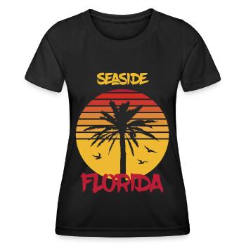 Florida Seaside Palm Ocean Surfing - Women's Functional T-Shirt - black - Front - AI Model Female 172 light (172cm)