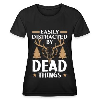 Leicht ablenkbar durch tote Dinge Taxidermie - Frauen Funktions-T-Shirt - Schwarz - Vorne - AI Model Female 172 light (172cm)