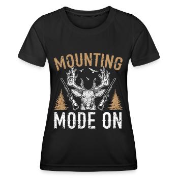 Montagemodus auf Tierjagd Taxidermie - Frauen Funktions-T-Shirt - Schwarz - Vorne - AI Model Female 172 light (172cm)