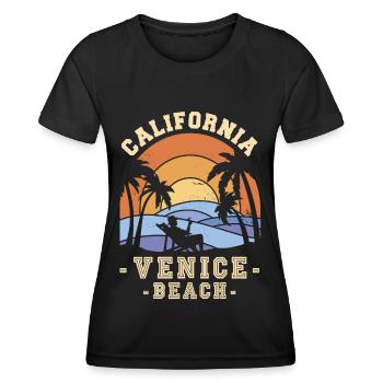 Californie Venice Beach Palm Holidays Sea Brandu - T-shirt sport Femme - noir - Devant - AI Model Female 172 light (172cm)