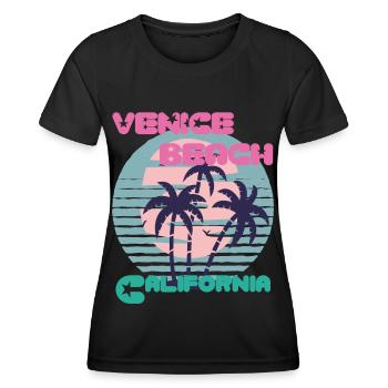 Planche de surf California Venice Beach Surfing Ocean Va - T-shirt sport Femme - noir - Devant - AI Model Female 172 light (172cm)