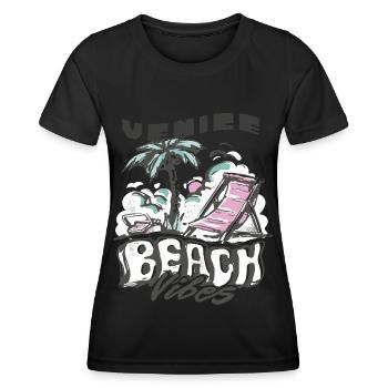 Californie Venice Beach Holiday Vacances à la plage - T-shirt sport Femme - noir - Devant - AI Model Female 172 light (172cm)