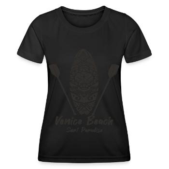 Surf Californie Venice Beach Holiday Beach Surf - T-shirt sport Femme - noir - Devant - AI Model Female 172 light (172cm)