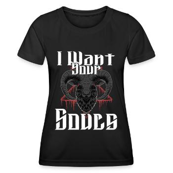 Satan Belzébuth Diable Gothique Pentagramme Mystique - T-shirt sport Femme - noir - Devant - AI Model Female 172 light (172cm)