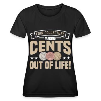 Coin Collector Numismatics Coin Collecting Coin Collection - Women's Functional T-Shirt - black - Front - AI Model Female 172 light (172cm)