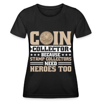 Coin Collector Numismatics Coin Collecting Coin Collection - Women's Functional T-Shirt - black - Front - AI Model Female 172 light (172cm)