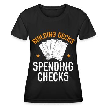 Construire des decks Chèques de dépenses Jeu de cartes à collectionner - T-shirt sport Femme - noir - Devant - AI Model Female 172 light (172cm)