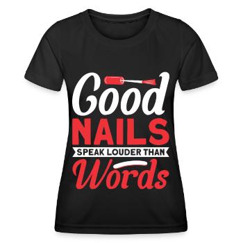 Nail Polish Nail Design Manicure Nail Studio Nails - Women's Functional T-Shirt - black - Front - AI Model Female 172 light (172cm)