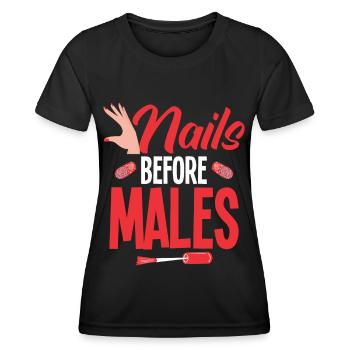 Nail Polish Nail Design Manicure Nail Studio Nails - Women's Functional T-Shirt - black - Front - AI Model Female 172 light (172cm)