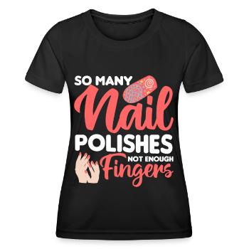 Nail Polish Nail Design Manicure Nail Studio Nails - Women's Functional T-Shirt - black - Front - AI Model Female 172 light (172cm)