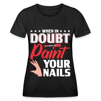 Nail Polish Nail Design Manicure Nail Studio Nails - Women's Functional T-Shirt - black - Front - AI Model Female 172 light (172cm)