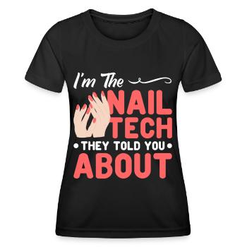 Nail Polish Nail Design Manicure Nail Studio Nails - Women's Functional T-Shirt - black - Front - AI Model Female 172 light (172cm)