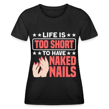 Nail Polish Nail Design Manicure Nail Studio Nails - Women's Functional T-Shirt - black - Front - AI Model Female 172 light (172cm)