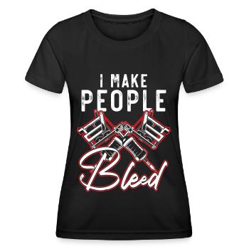 Je fais saigner les gens tatoueur tatoueur - T-shirt sport Femme - noir - Devant - AI Model Female 172 light (172cm)