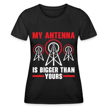 Meine Antenne ist größer als deine Amateurfunkante - Frauen Funktions-T-Shirt - Schwarz - Vorne - AI Model Female 172 light (172cm)