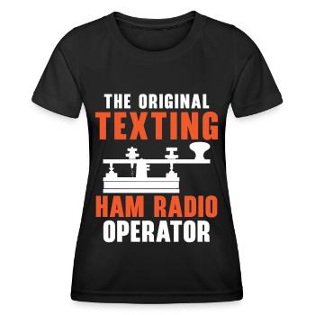 Der originale schreibende Funkamateur Ham Radio Op - Frauen Funktions-T-Shirt - Schwarz - Vorne - AI Model Female 172 light (172cm)